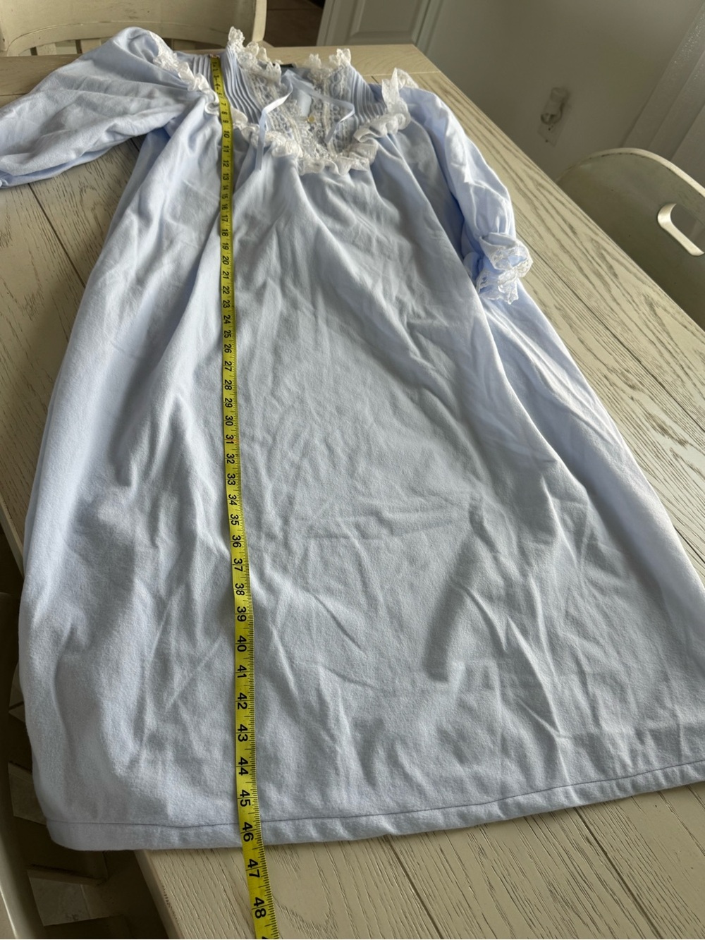 Sears Light Blue Nightgown with White Lace Trim - Picture 4 of 9